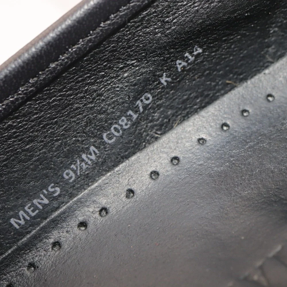 Cole Haan Mens Wyatt Bit Strap Loafers Size 9.5 M Black Leather Moc Dress Shoes
